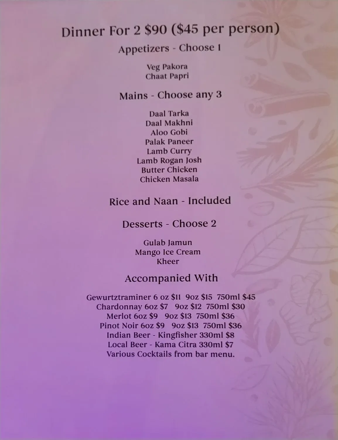 Menu 2