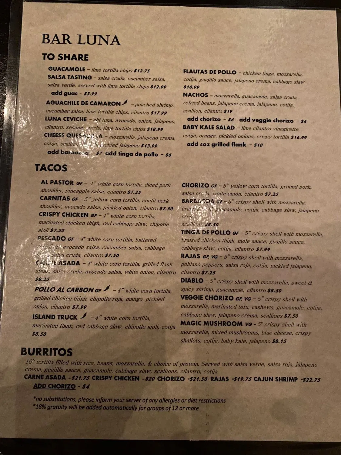 Menu 1