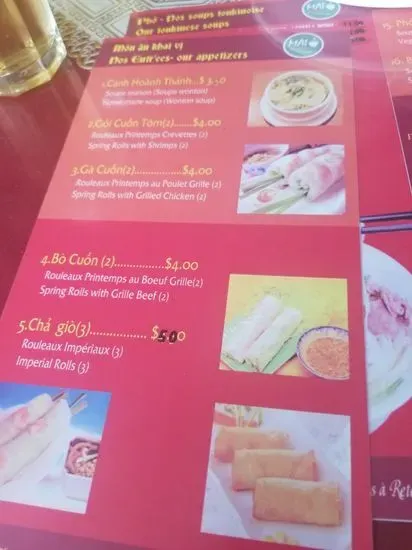 Pho Mai Menu 