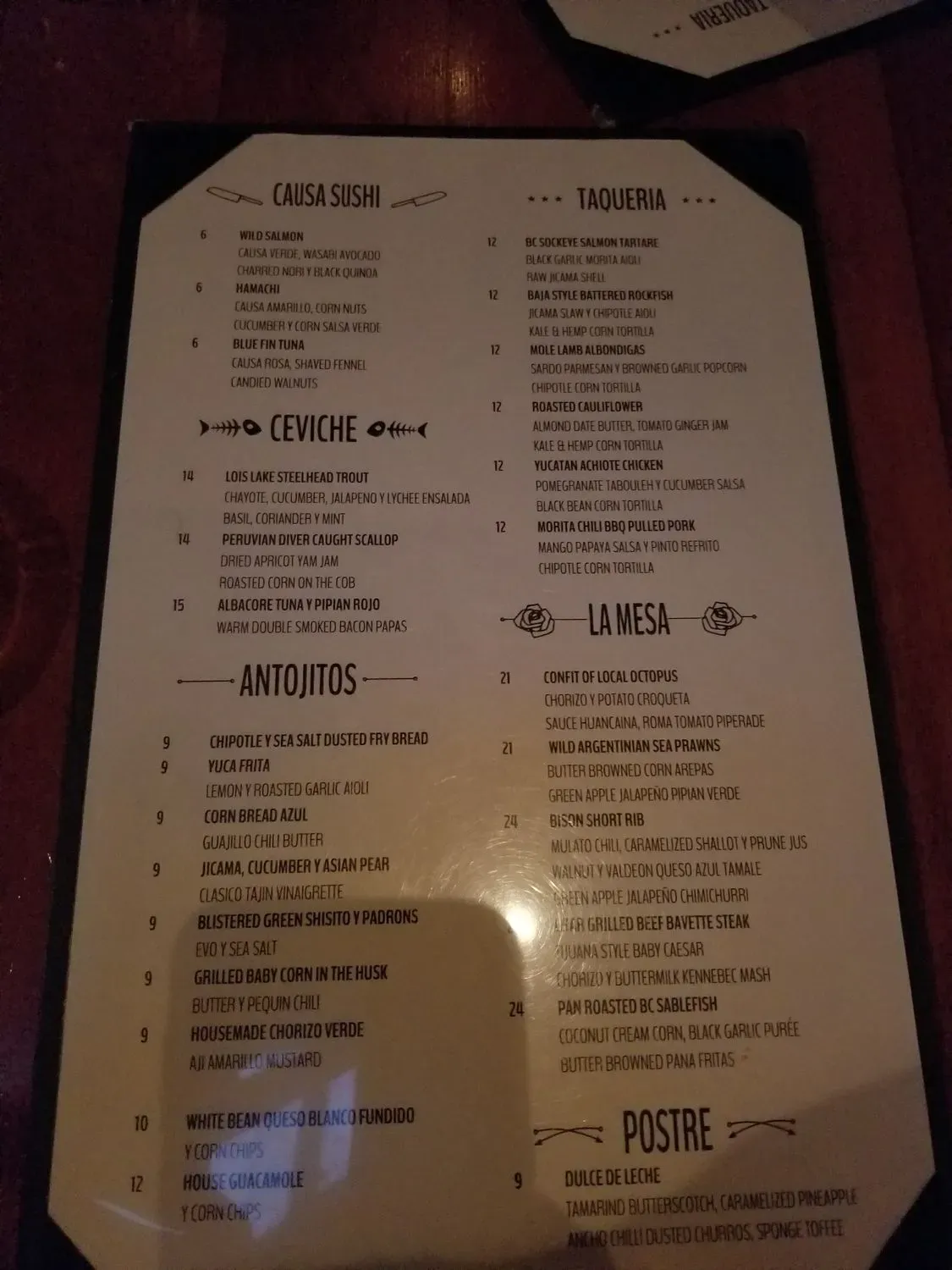 Menu 5