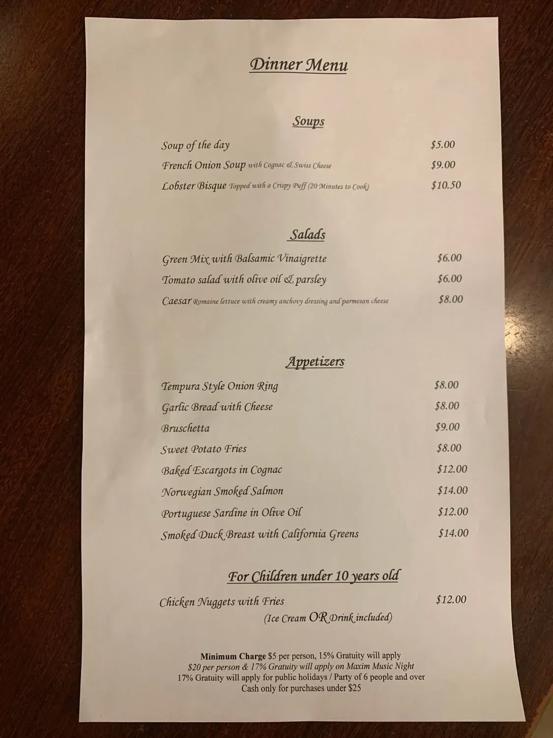 Menu 5