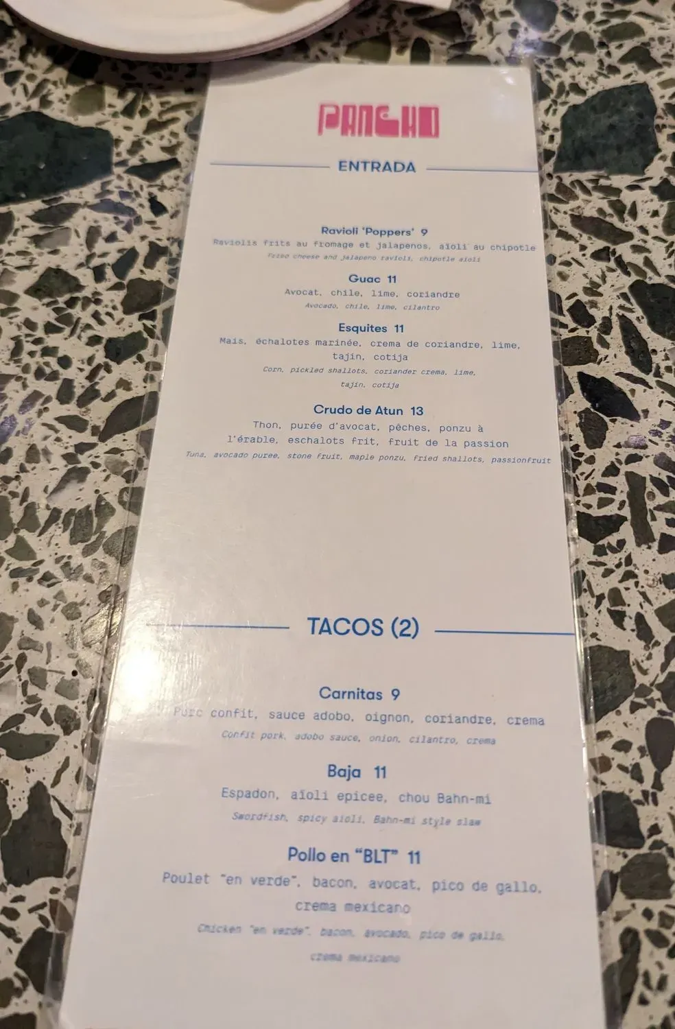 Menu 1