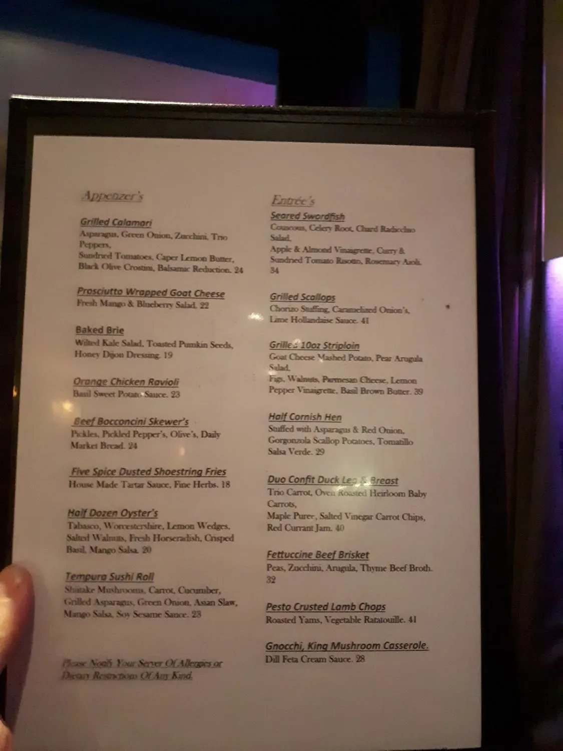 Menu 1