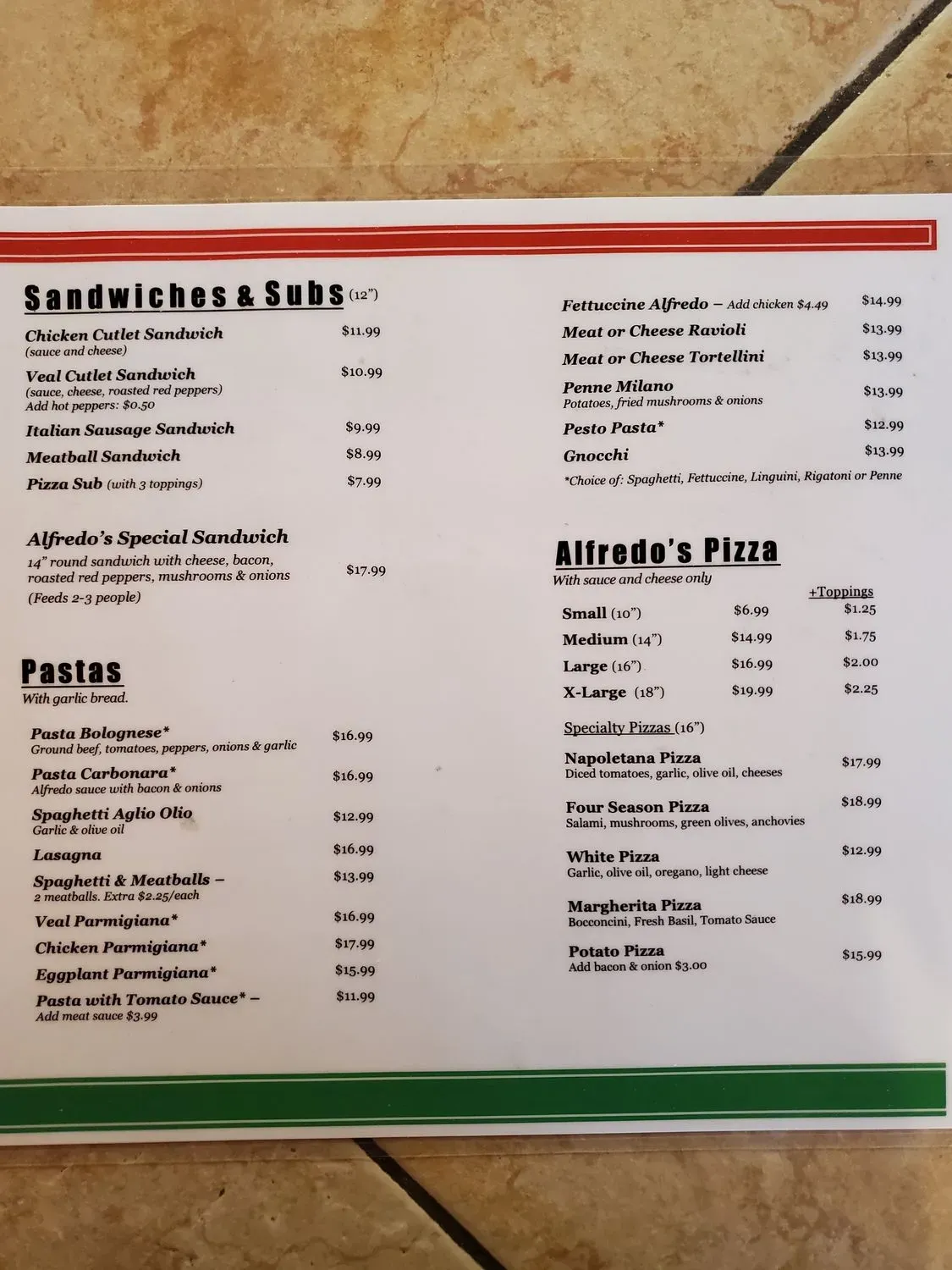 Menu 1