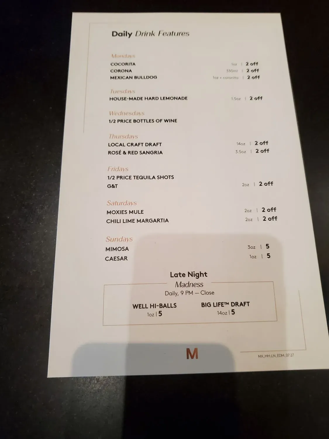 Menu 1