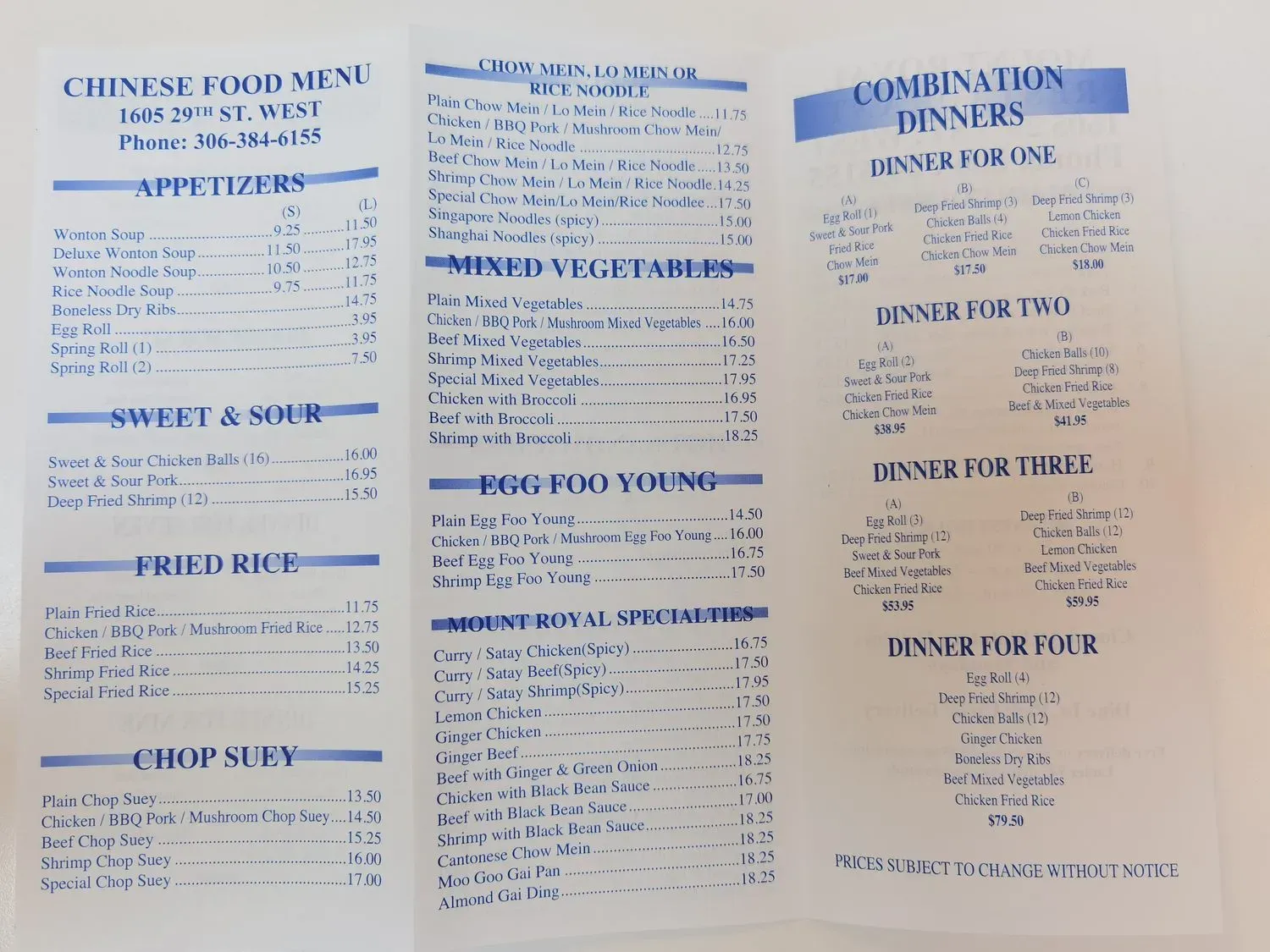 Menu 1