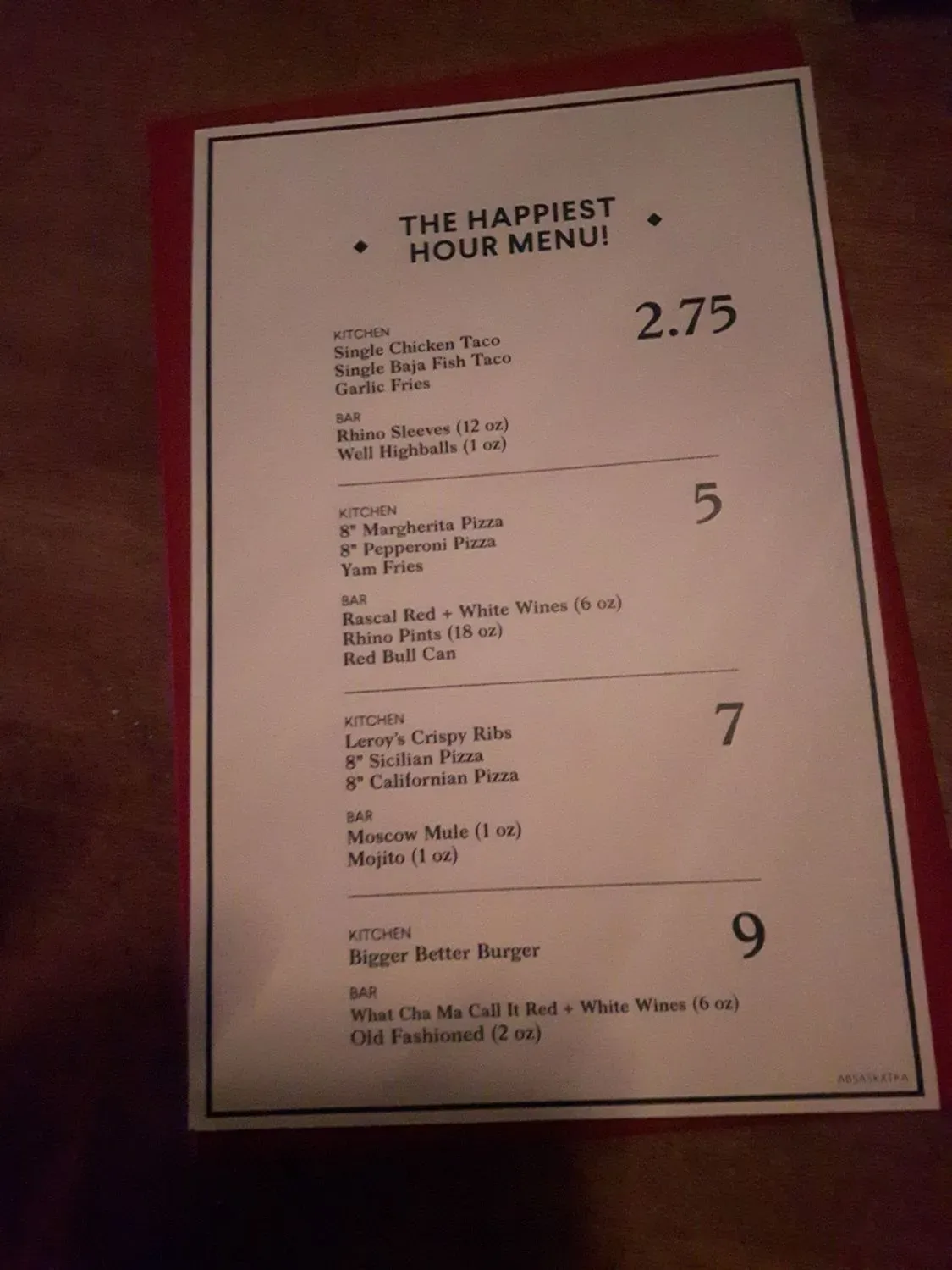 Menu 1