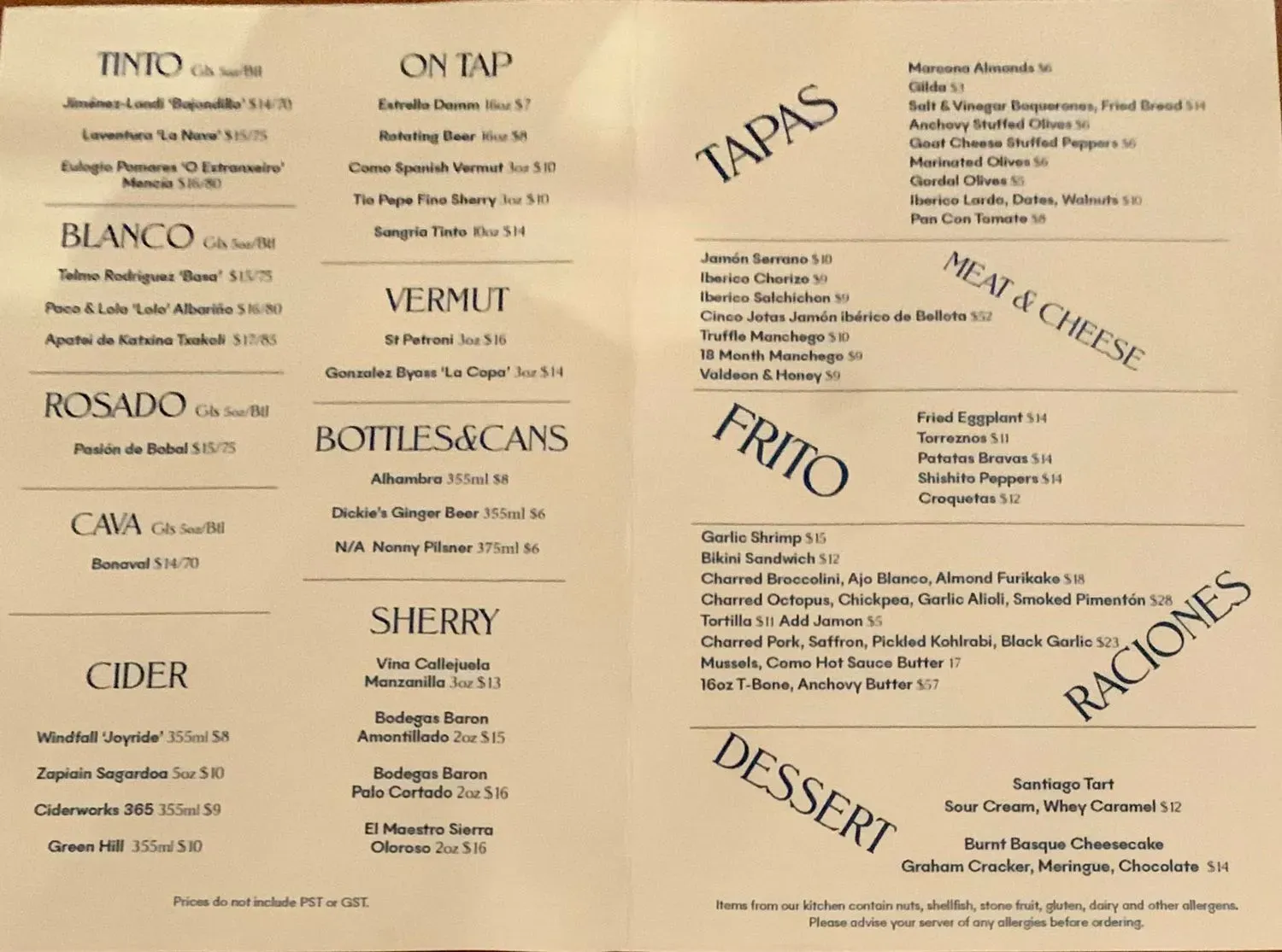 Menu 1