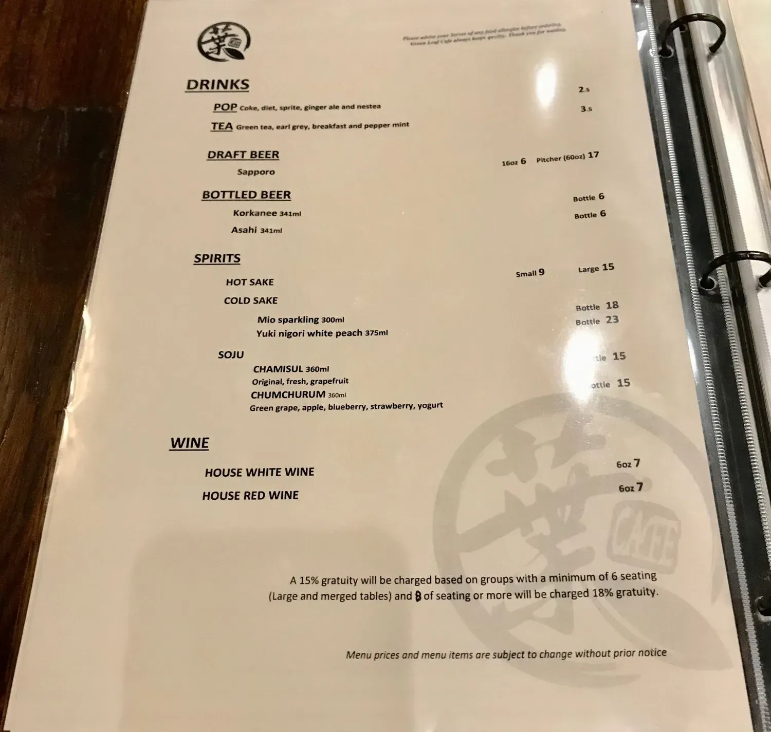 Menu 6