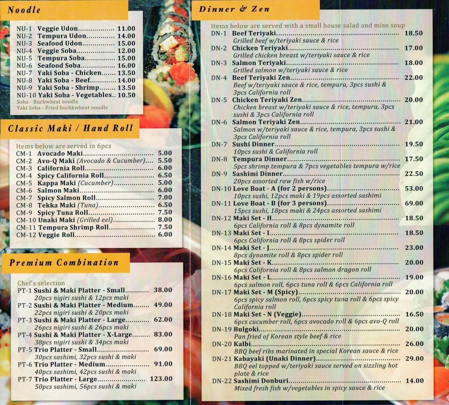 Menu 5