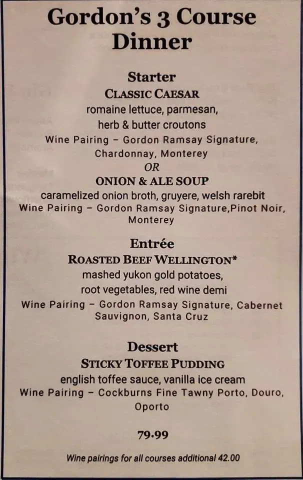 Gordon Ramsay Pub & Grill Menu - Updated November 2025
