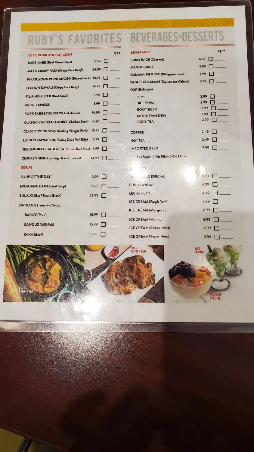 Menu 5