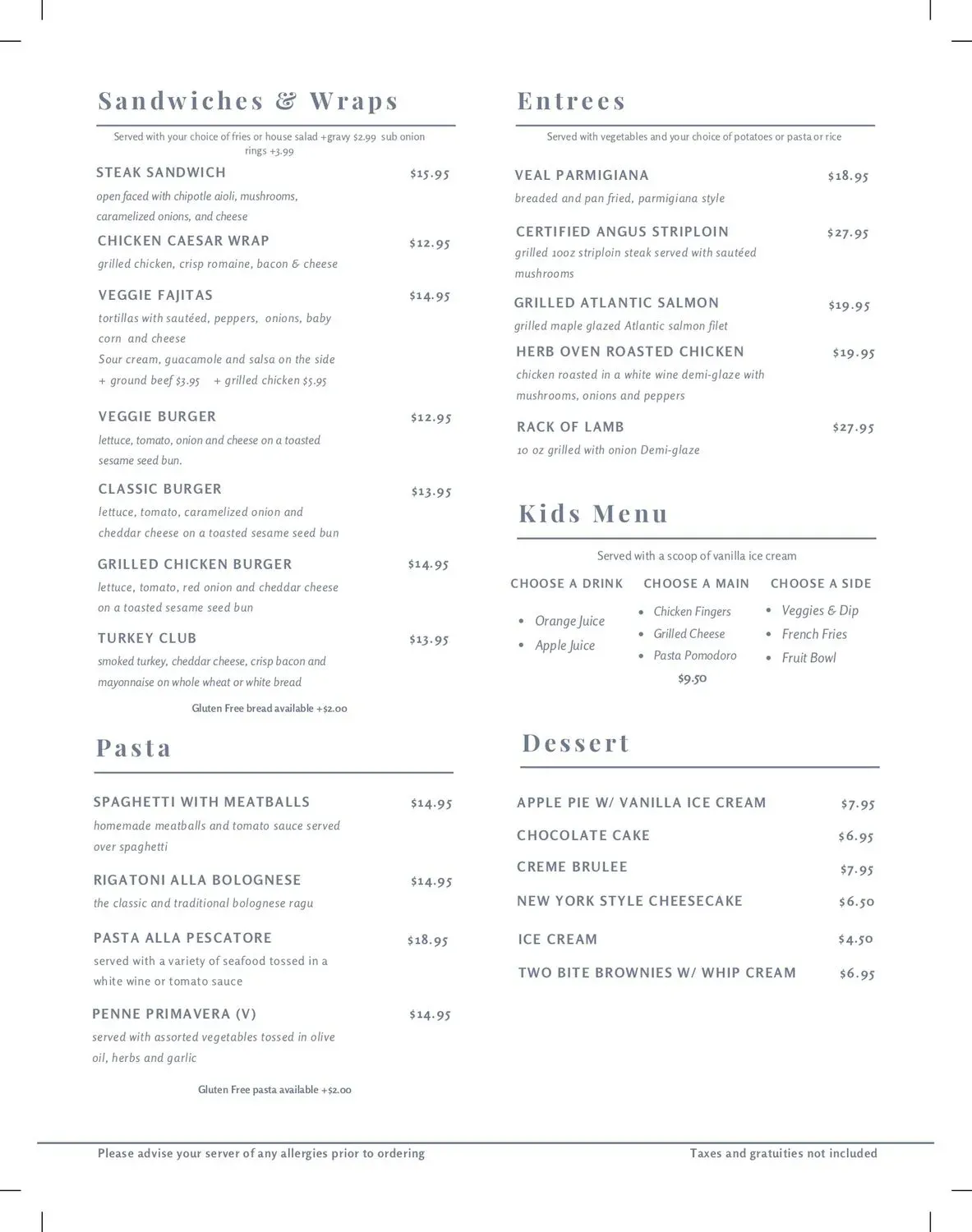 Menu 1