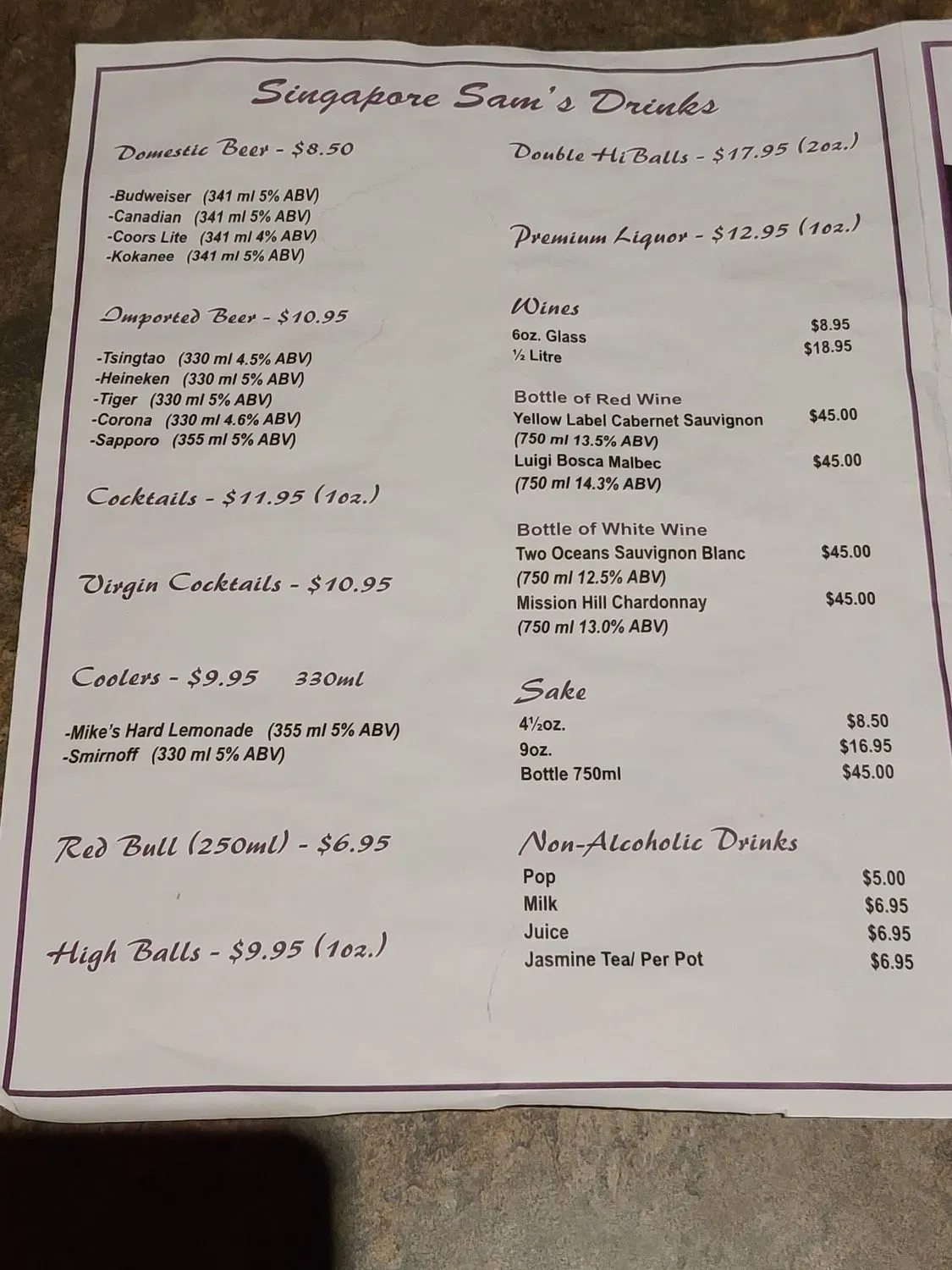 Menu 1