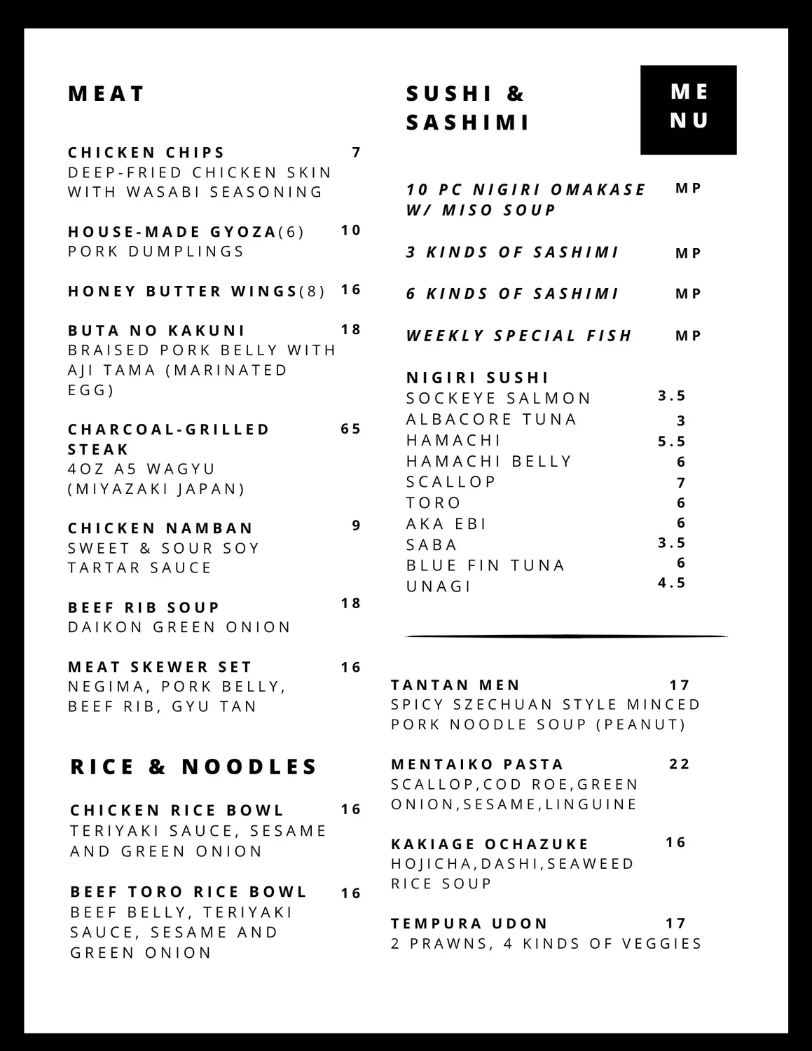 Menu 1