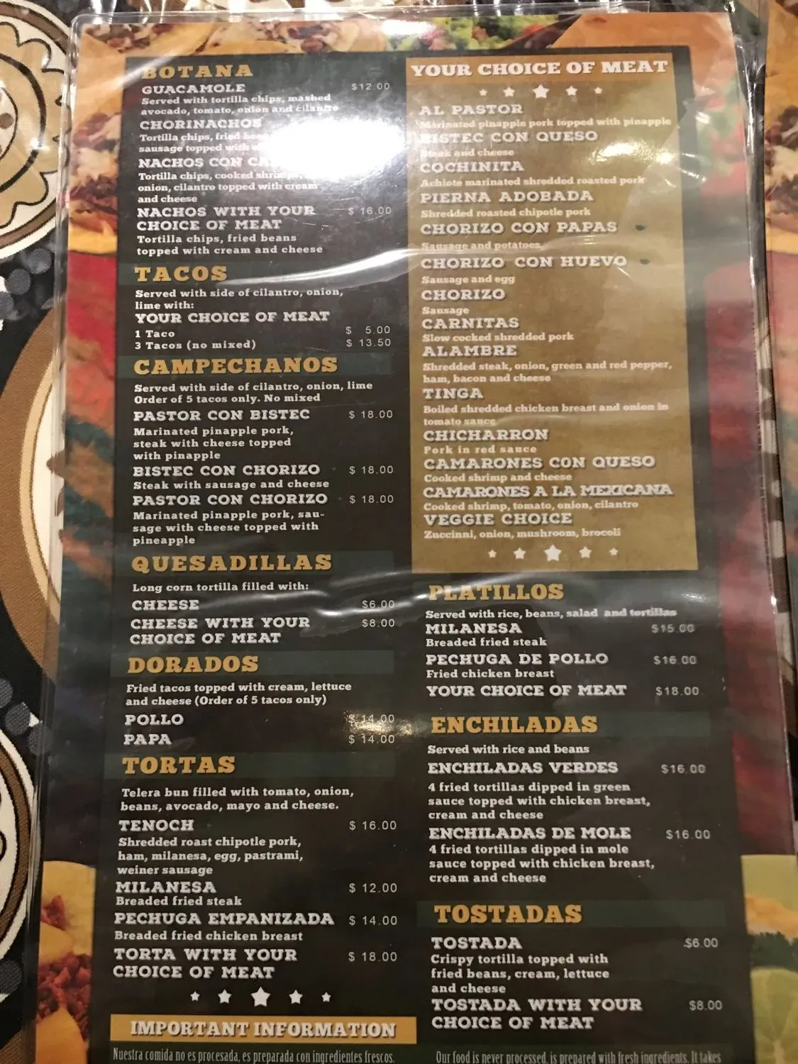 Menu 5