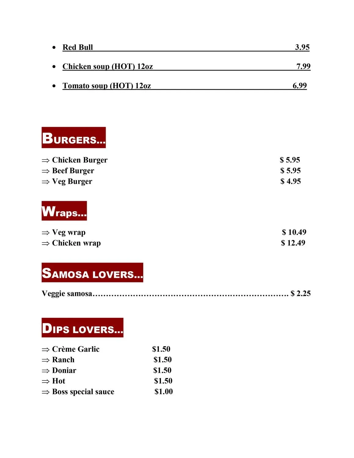 Menu 2