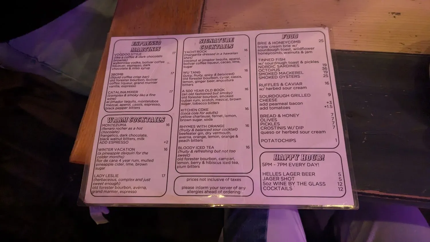 Menu 5