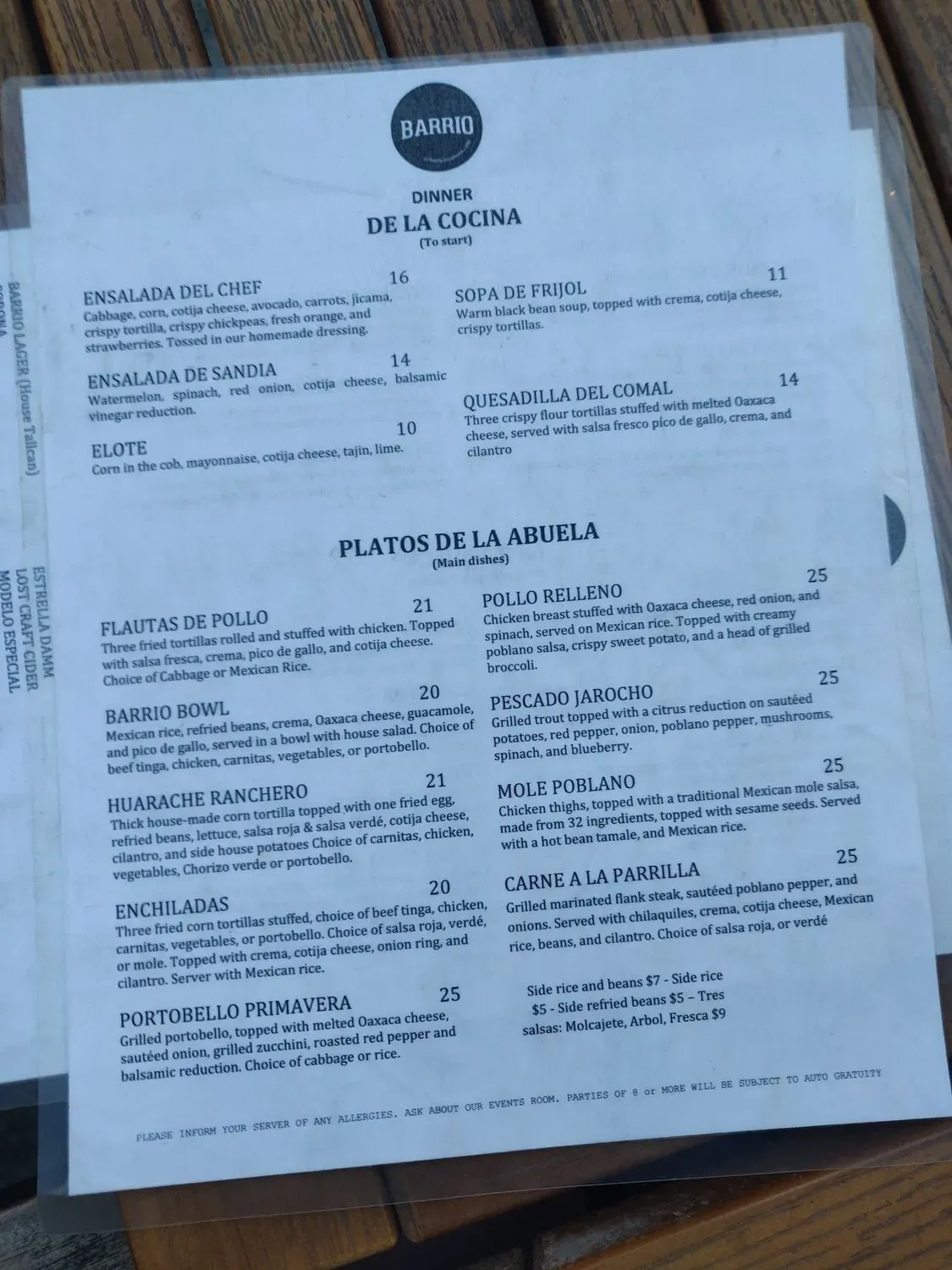 Menu 1