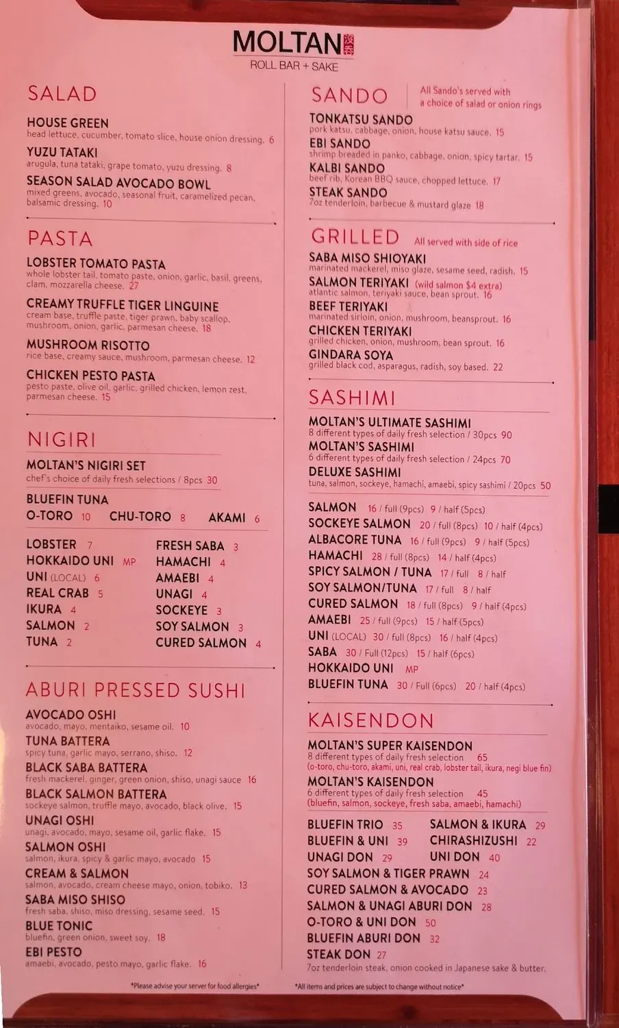 Menu 1