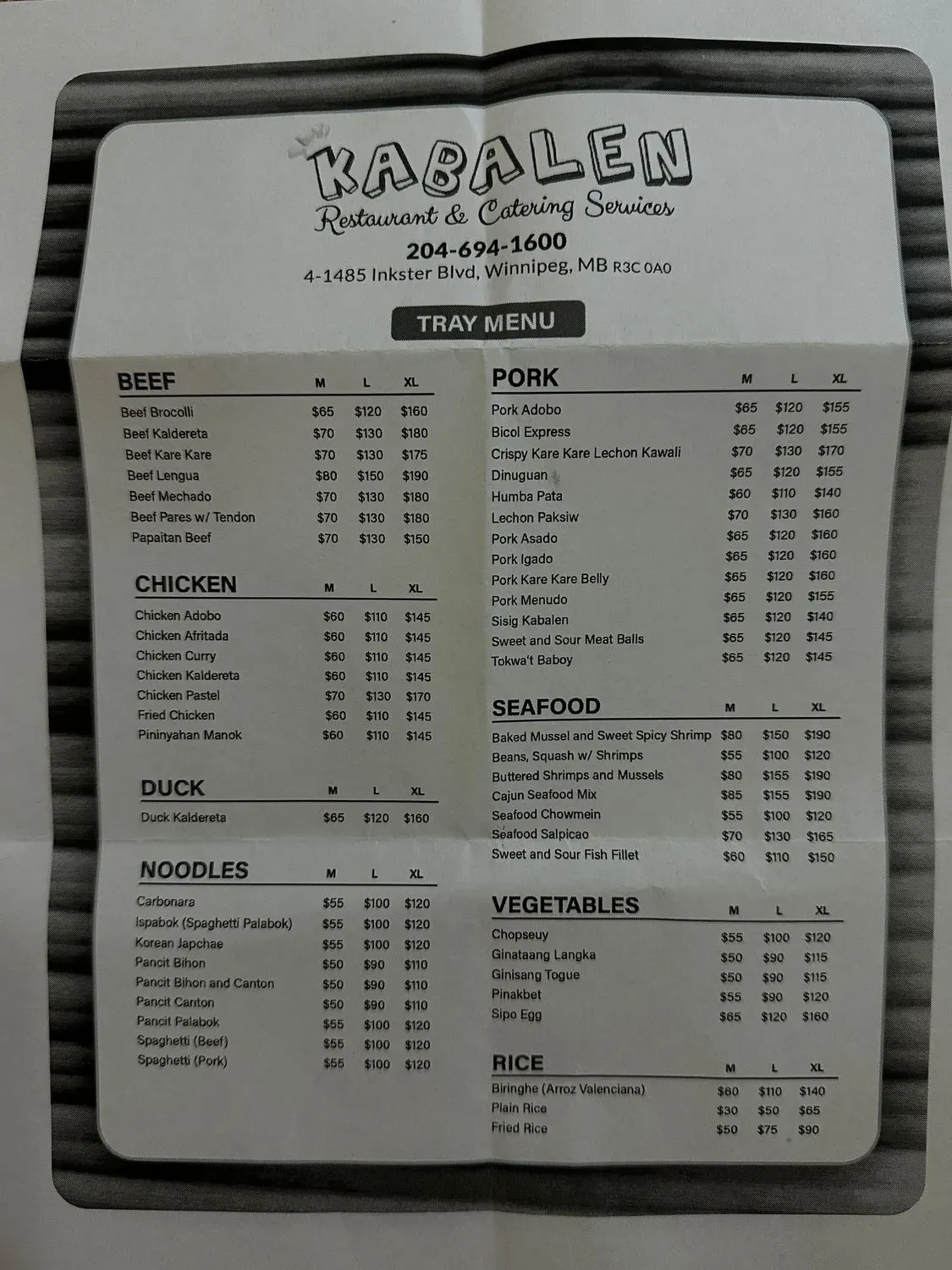 Menu 1