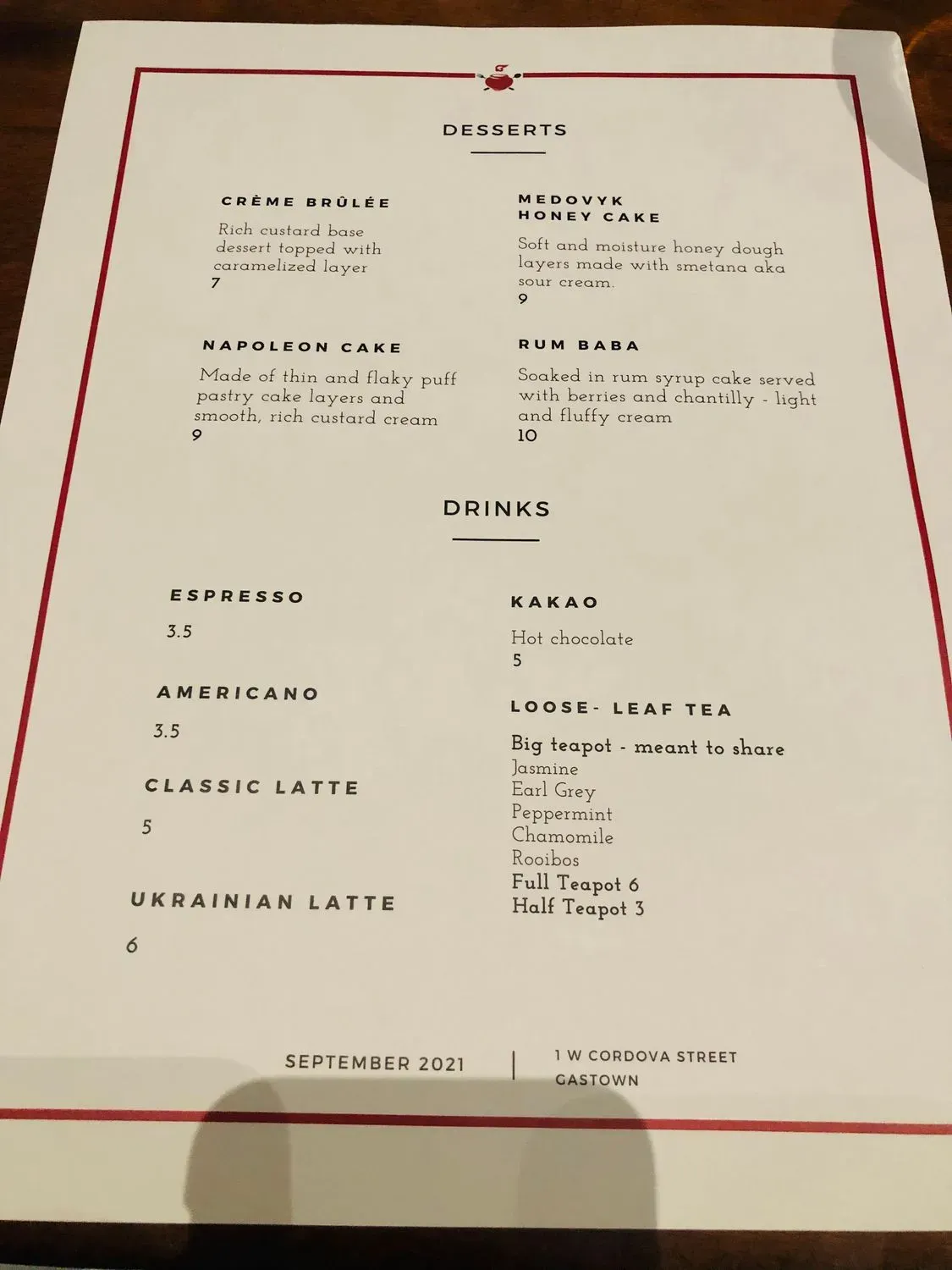 Menu 5