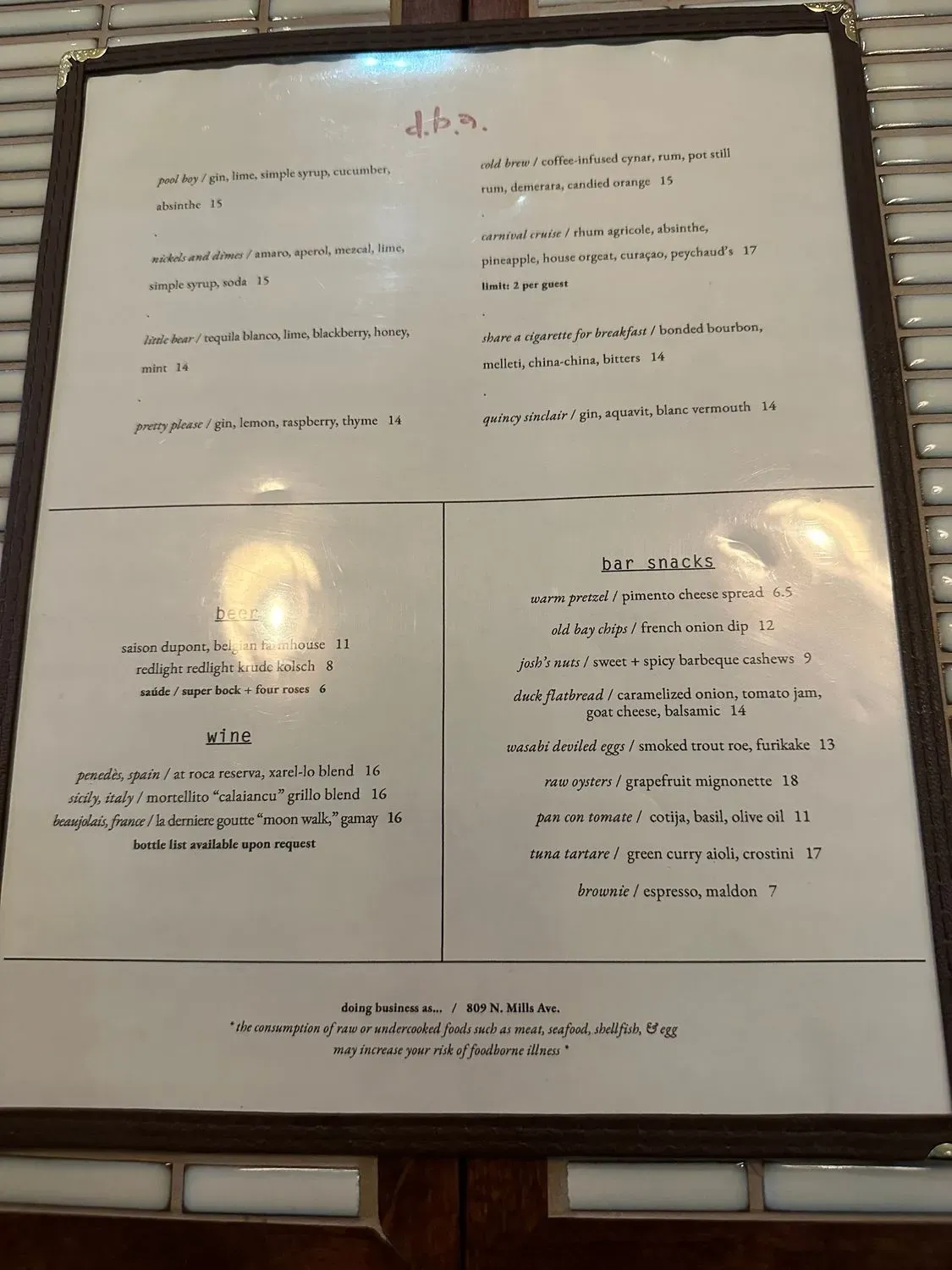 Menu 1