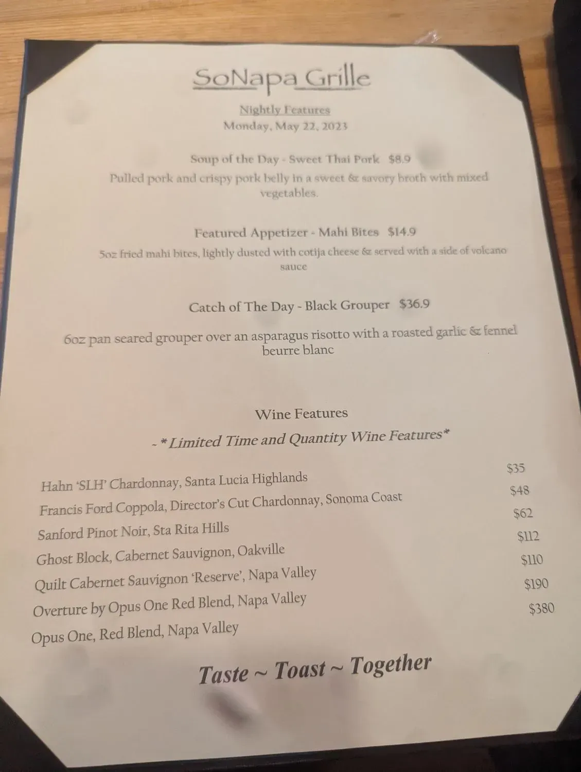 Menu 5