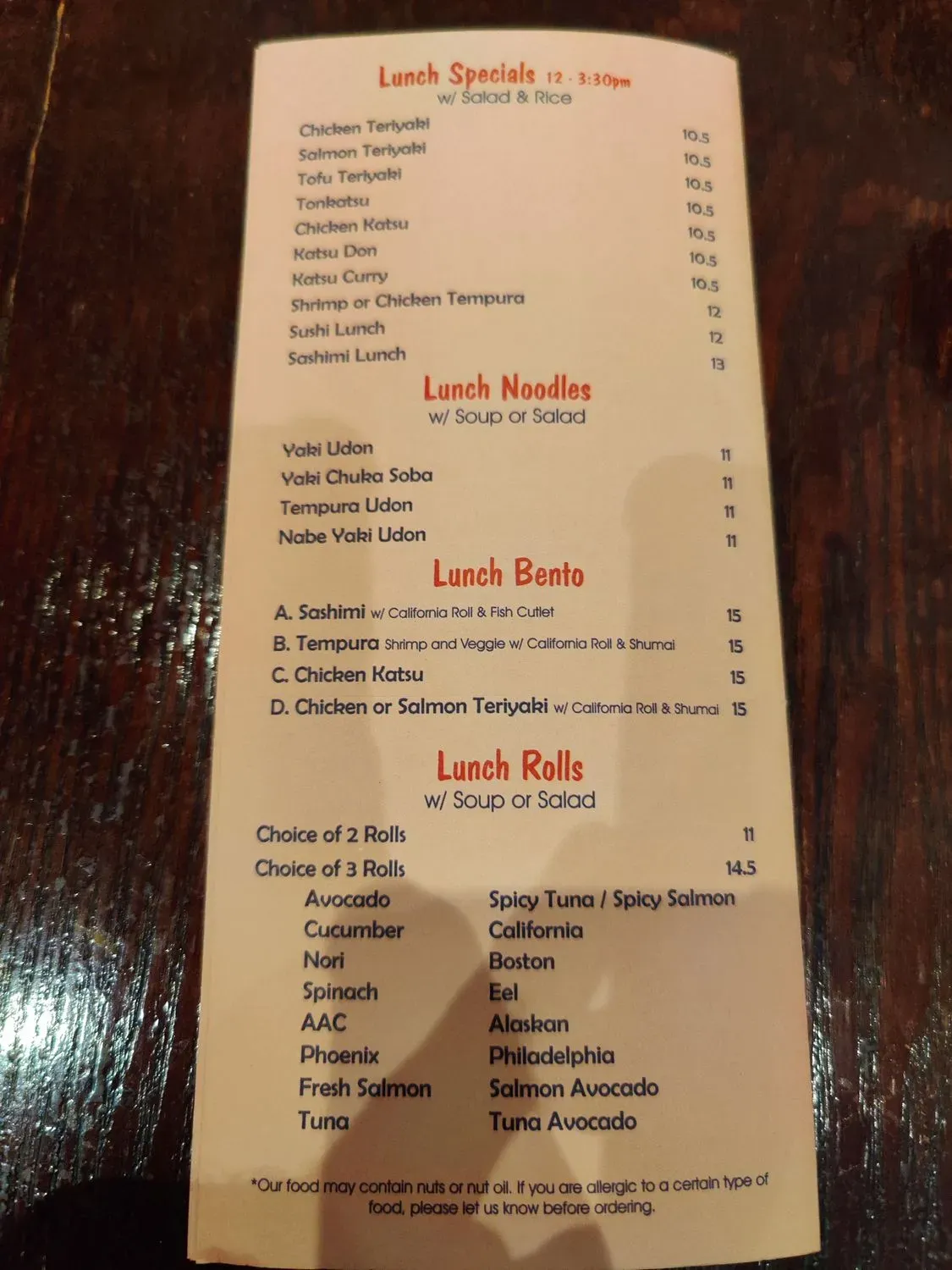 Menu 2