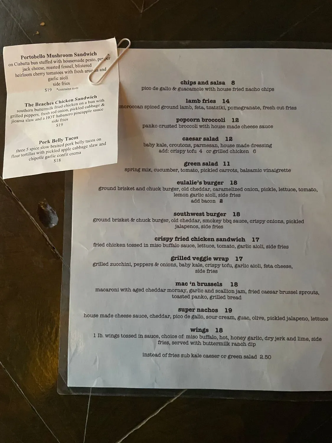 Menu 1