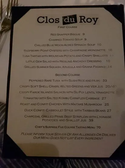 Menu 5