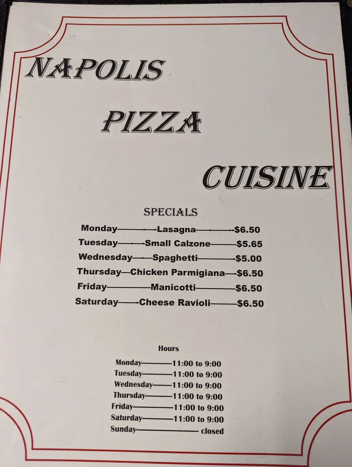 Menu 5