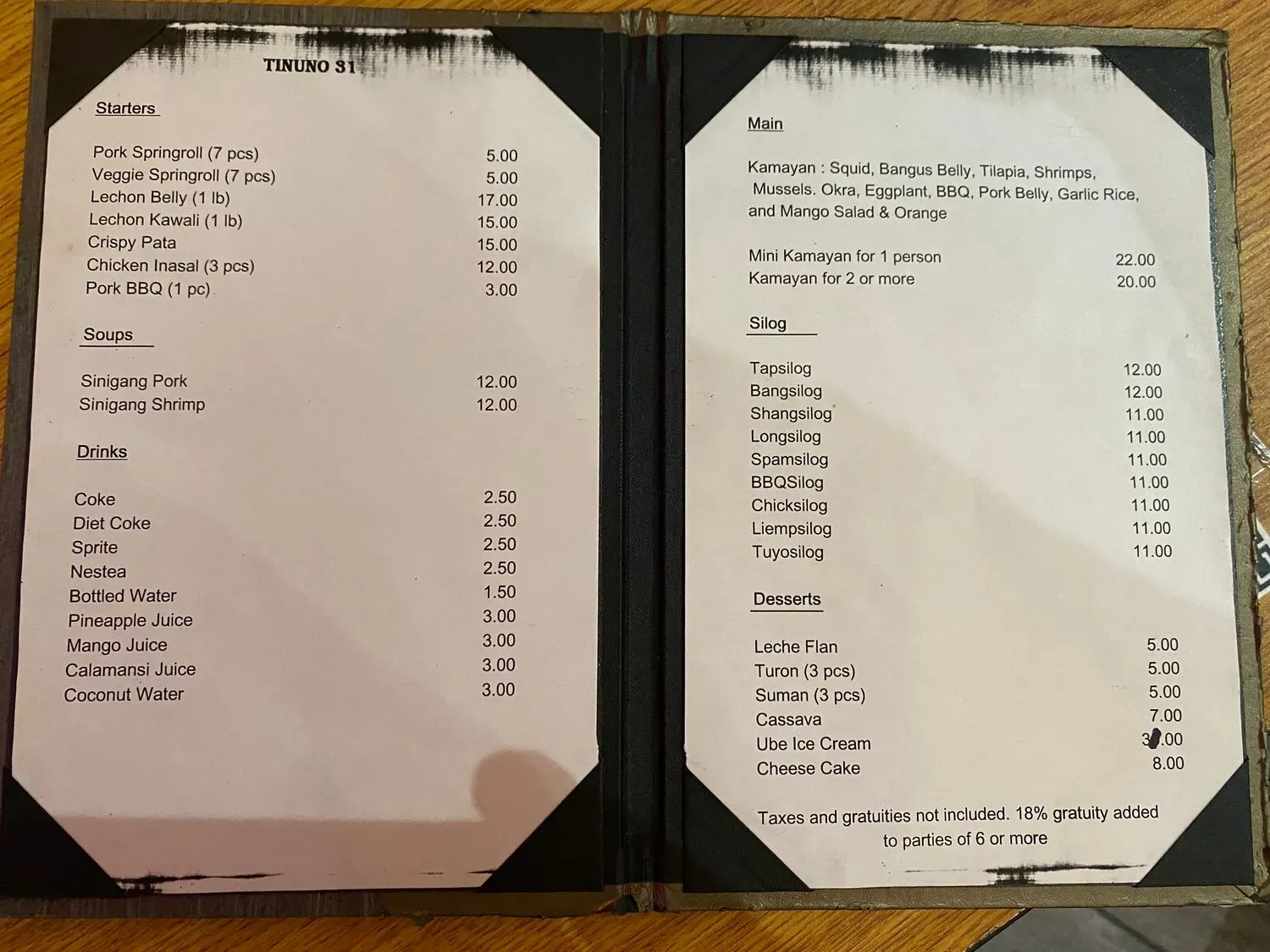 Menu 1