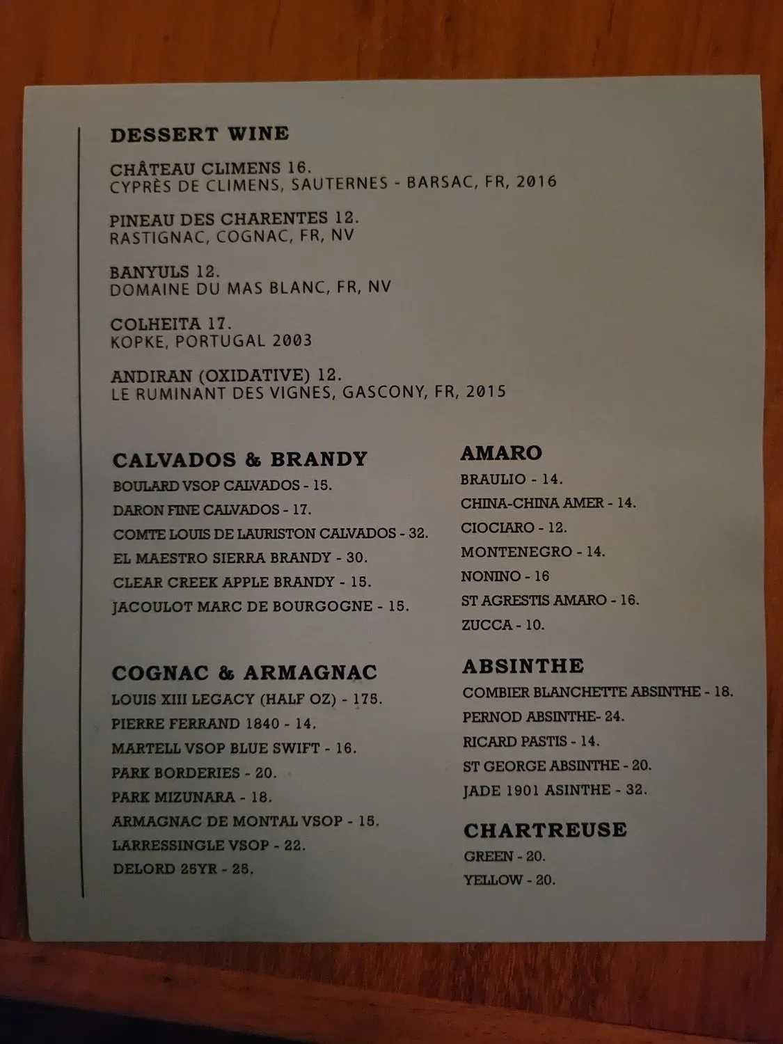 Menu 1