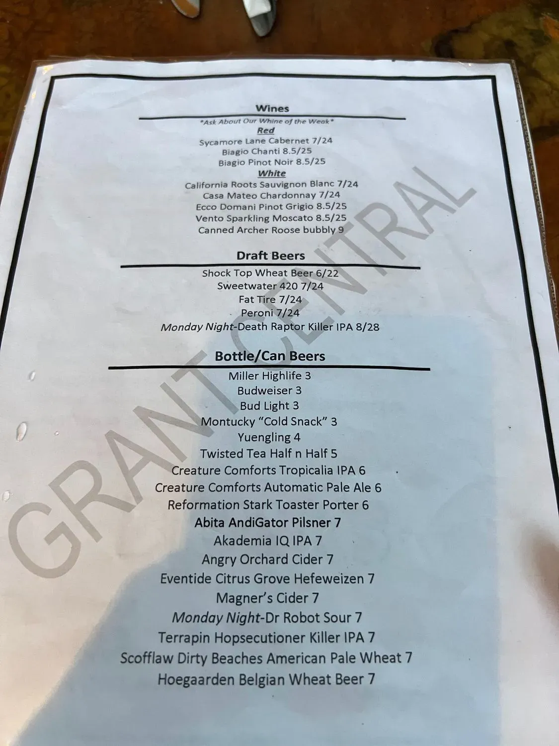 Menu 4