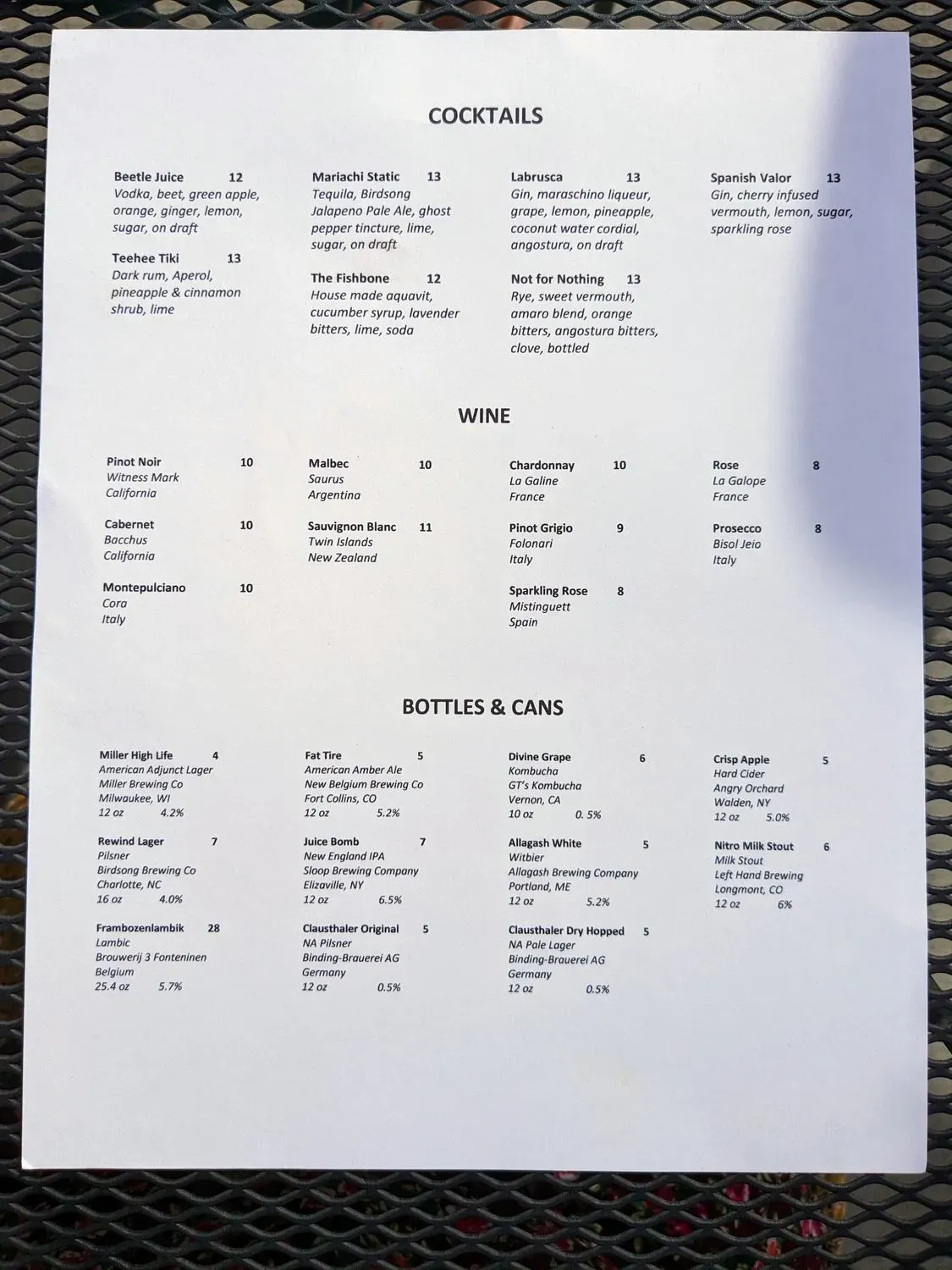 Menu 5