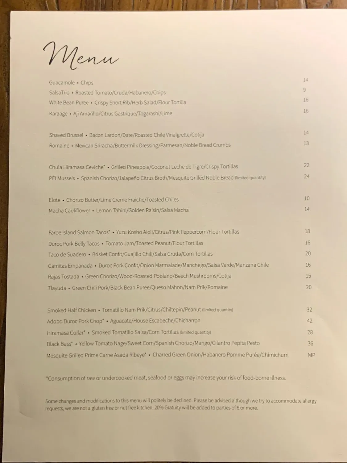 Menu 1