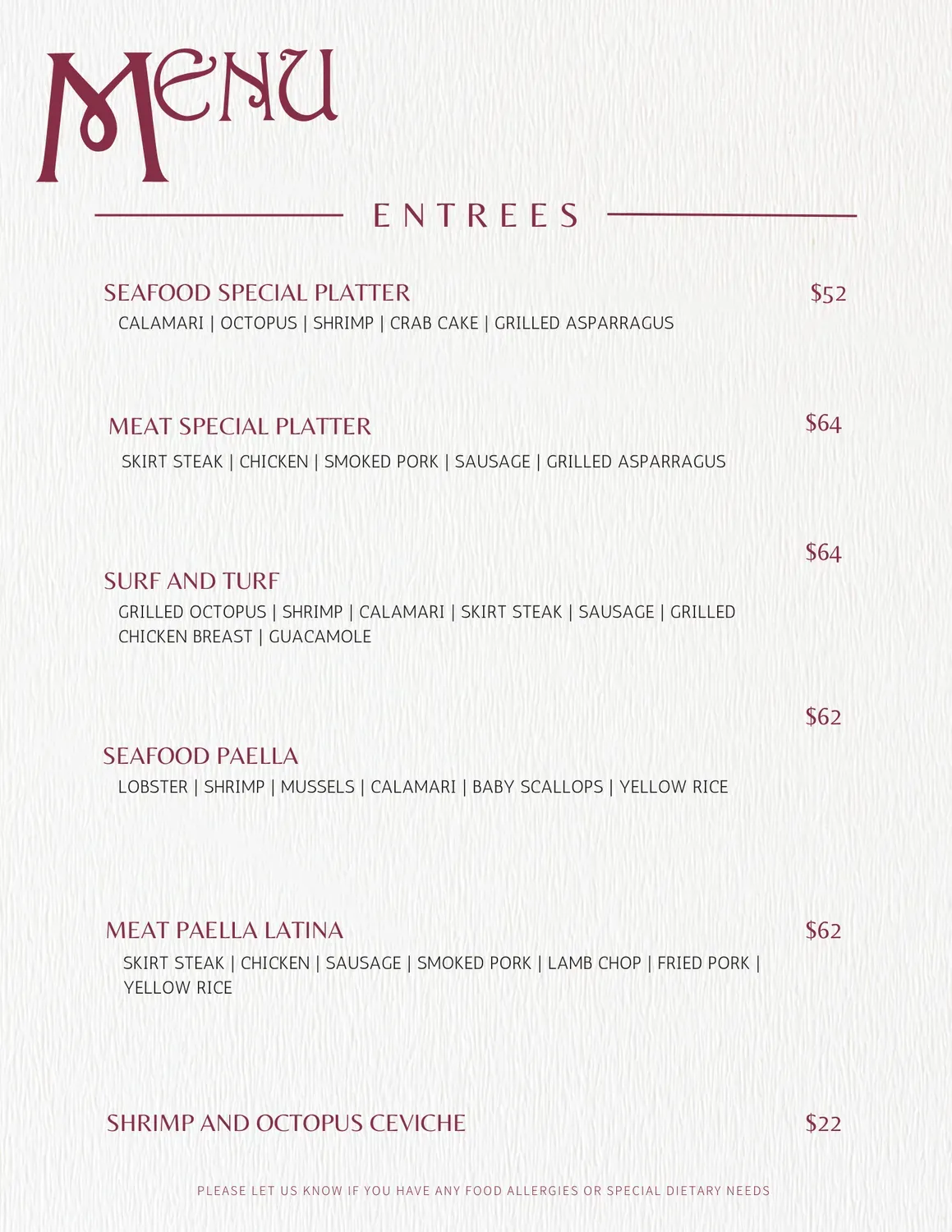 Menu 1