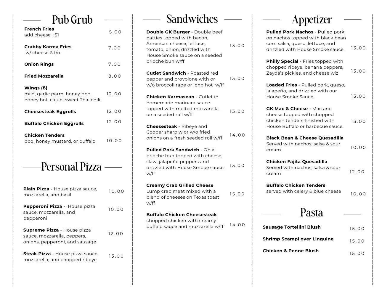 Good Food Good Karma Menu - Updated November 2025