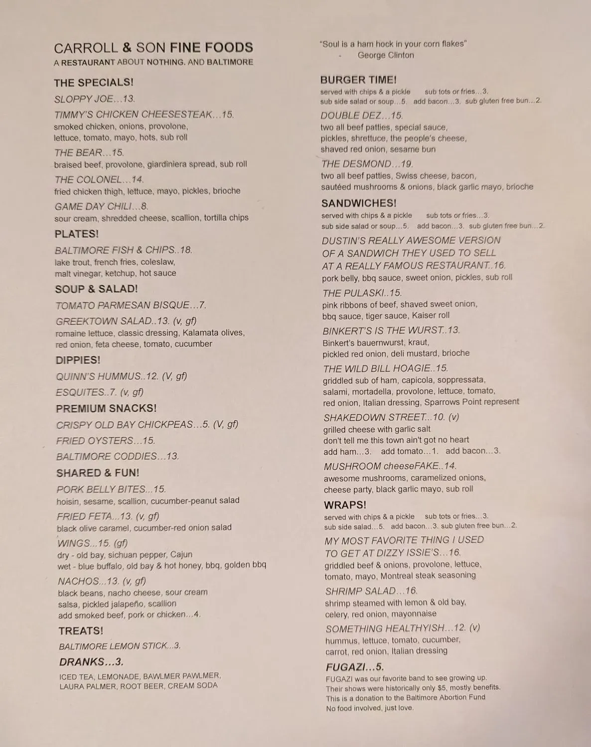 Menu 1