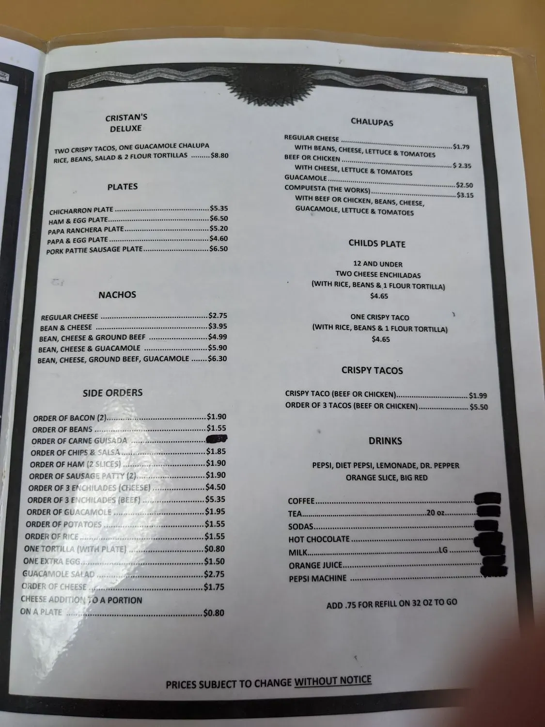 Menu 1