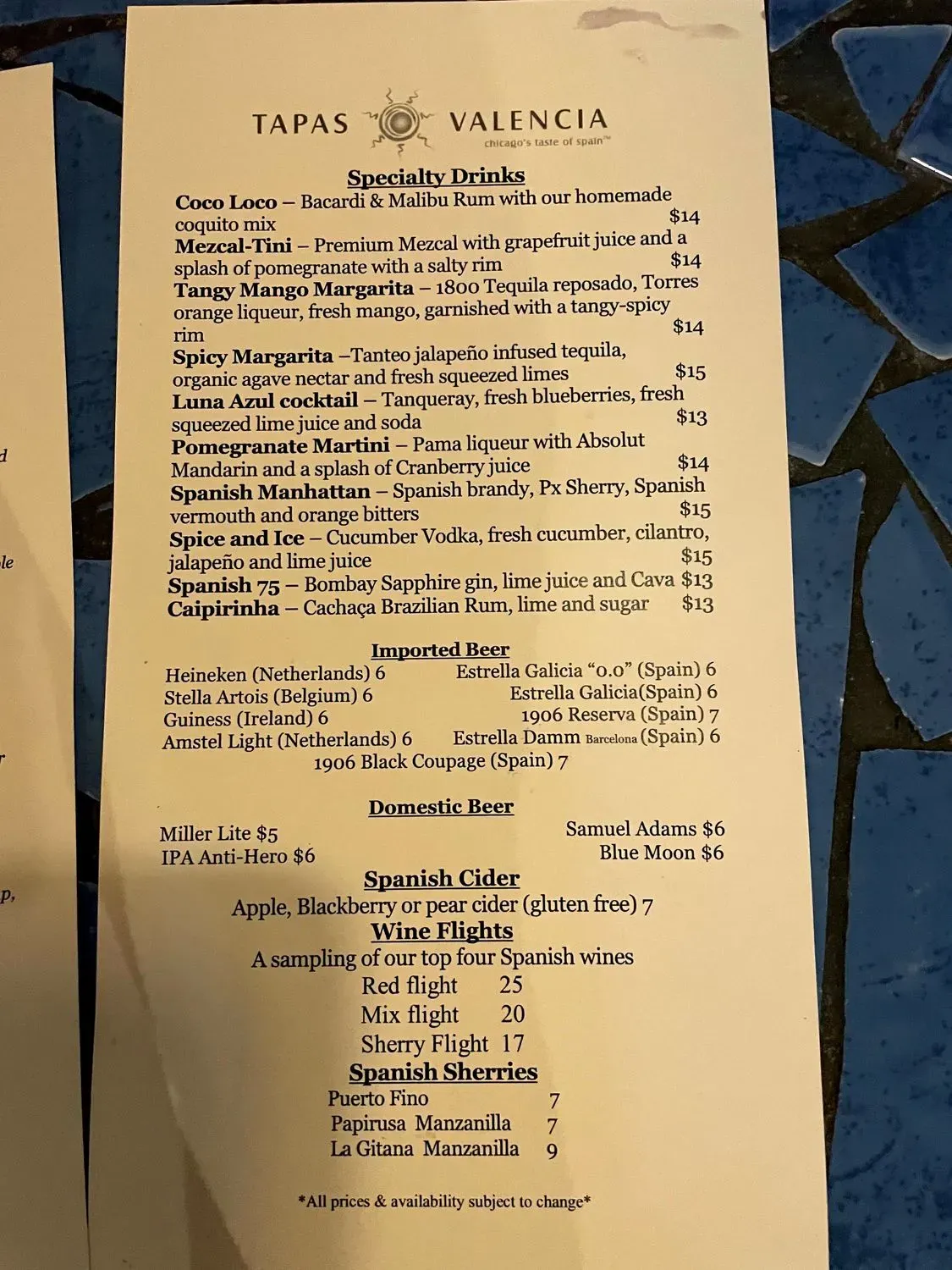 Menu 1