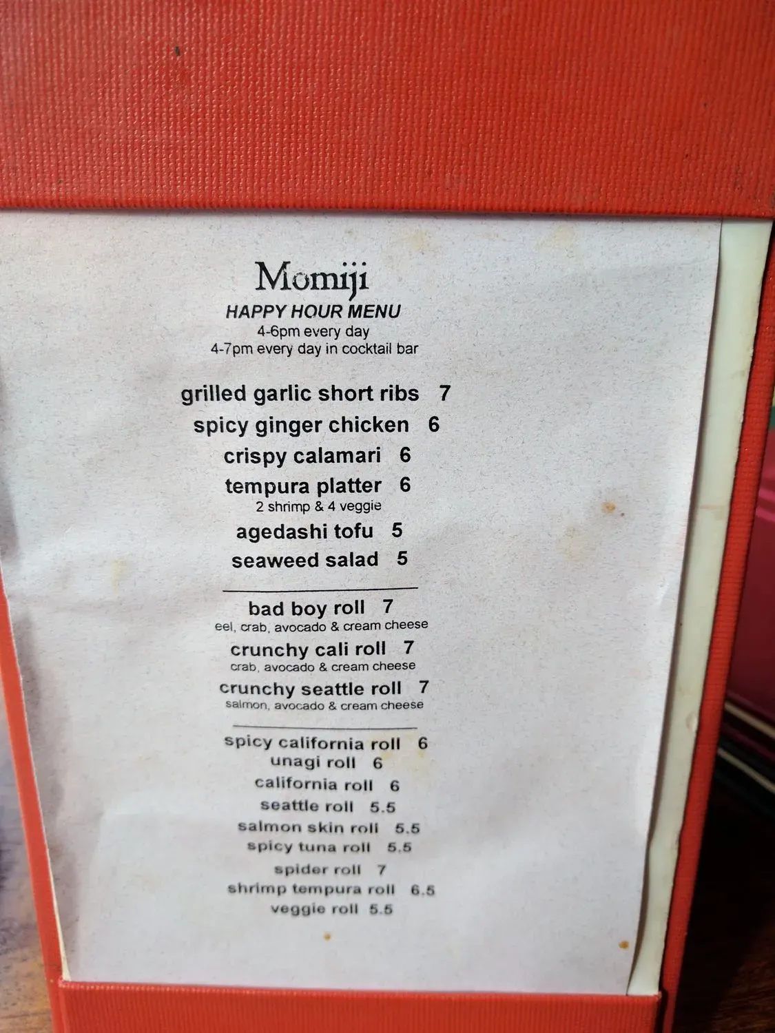 Menu 5