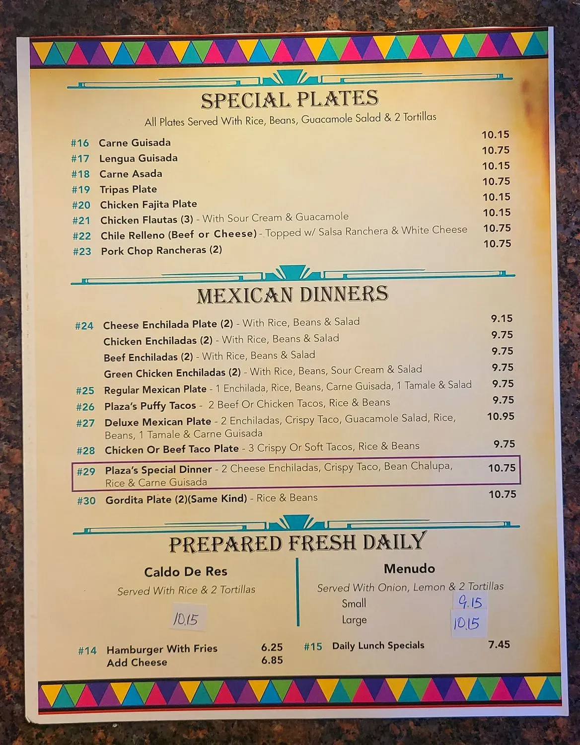 Menu 2