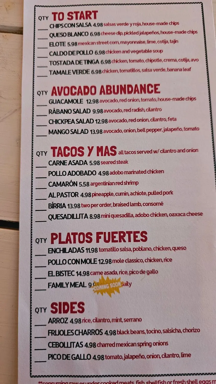 Menu 5