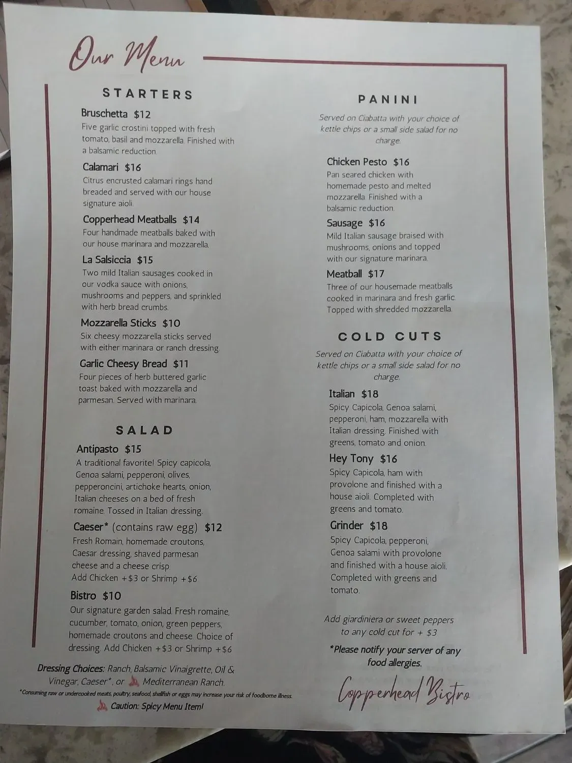 Menu 1