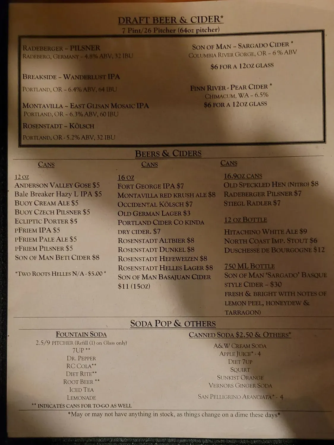 Menu 1