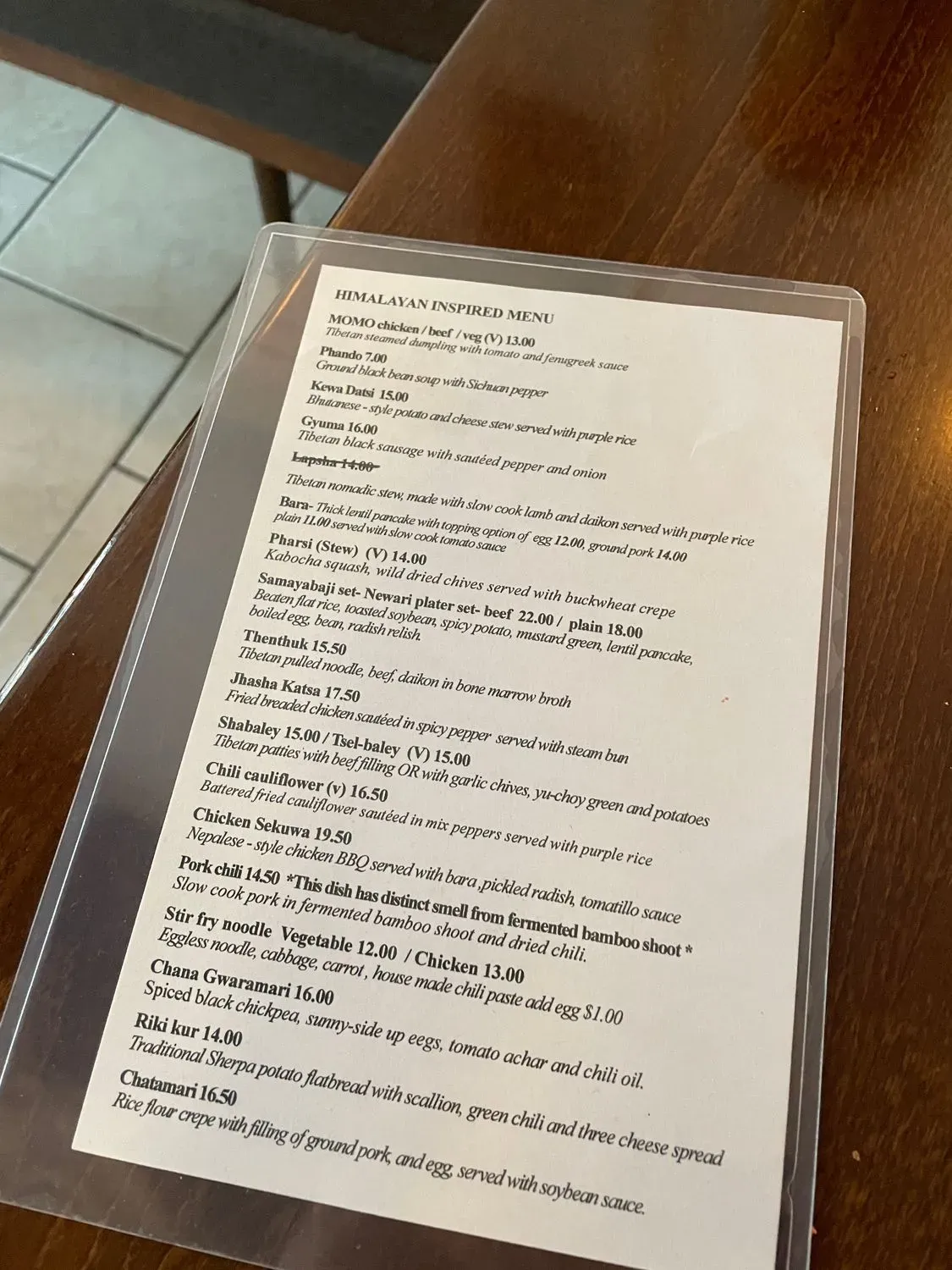 Menu 1