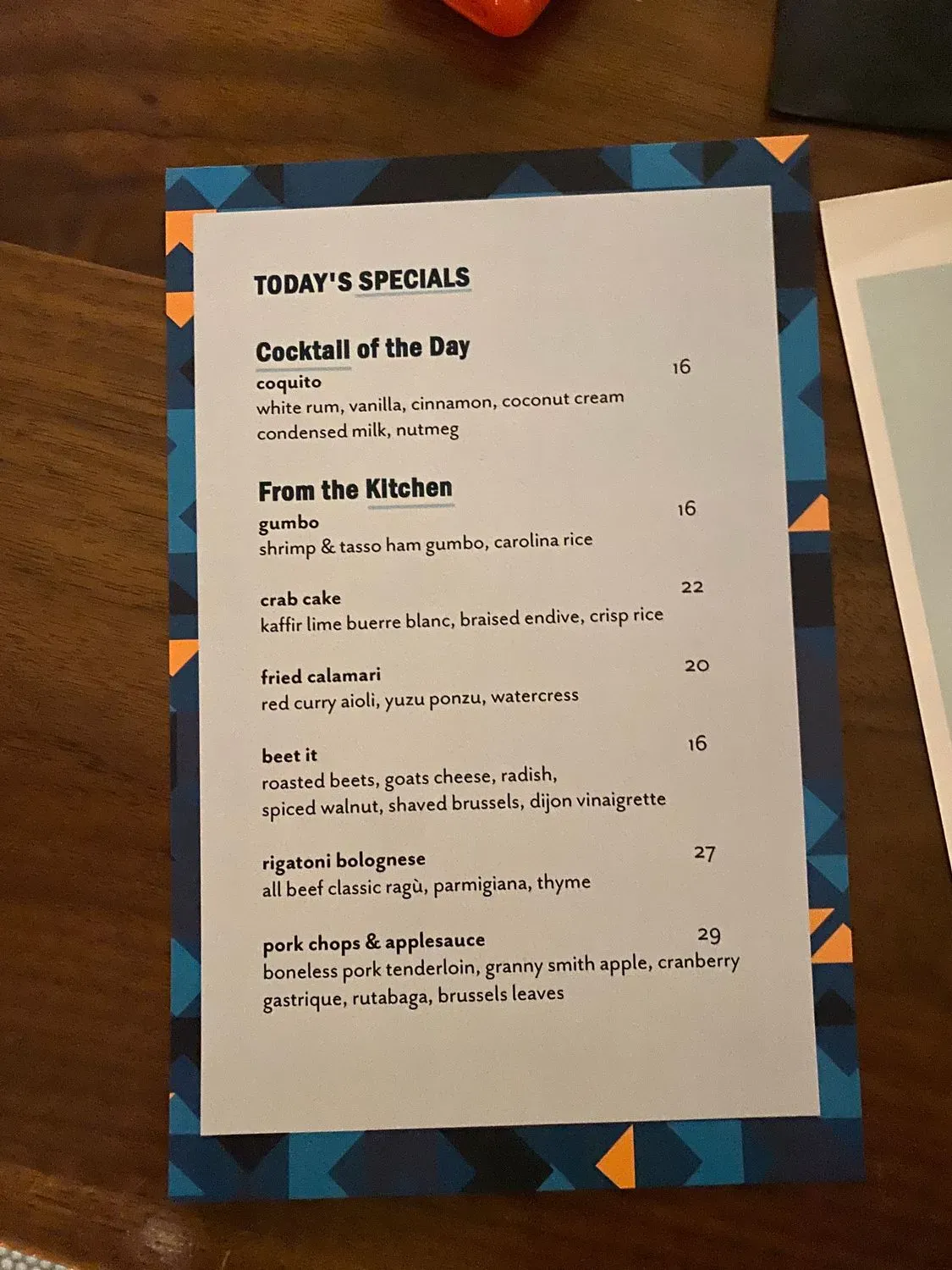 Menu 1