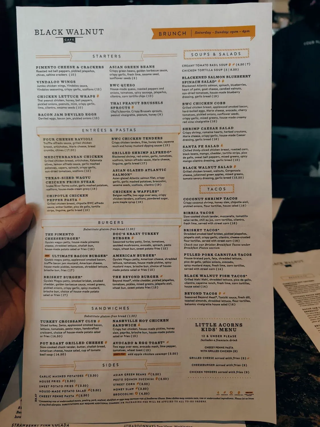 Black Walnut Kitchen & Bar - Memorial Drive Menu - Updated November 2025